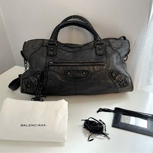 Authentic Balenciaga Part time bag in Anthracite/black